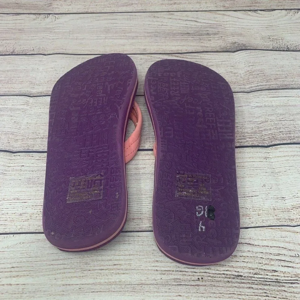 Reef Toddler Little Ahi sandals flip flops Pink Purple - Size 6/7